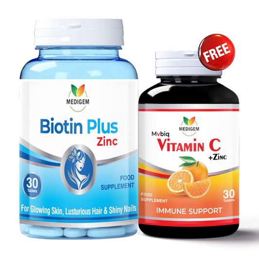 Buy Biotin Plus Get 1 Vitamin C Free - Mediline Health Care